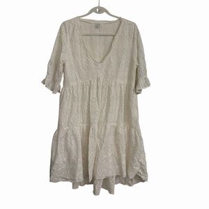 Sundance Jasmine Dress Petite Medium White Eyelet Boho Cottagecore Midi Timeless